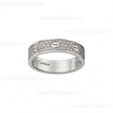 Cartier Love-trouwring met met diamanten geplaveid witgoud