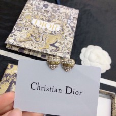 Christian Dior Hartvormige J'Adior Messing Verharde Diamanten Oorbellen Vrouwelijke Sieraden