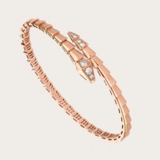 Bvlgari Serpenti Viper 18K roségouden armband bezet met Demi-pave diamanten