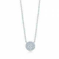 Tiffany Soleste Sterling zilveren ketting ronde diamanten afgezwakt