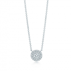 Tiffany Soleste Sterling zilveren ketting ronde diamanten afgezwakt