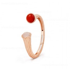 Van Cleef Arpels Perlee Couleurs Armband Roségoud met Diamanten Carneool