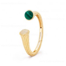 Van Cleef Arpels Perlee Couleurs Armband Geel Goud met Diamant Malachiet