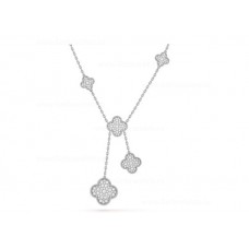 Van Cleef Arpels Perlee Magic Alhambra ketting 6 motieven met diamanten