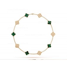 Van Cleef Arpels Perlee Alhambra ketting 10 motieven met diamanten