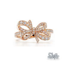Tiffany Bow Ribbon Ring Sterling zilveren diamanten