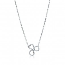 Tiffany Co papieren bloemen klavertje drie open bloem hanger diamanten ketting