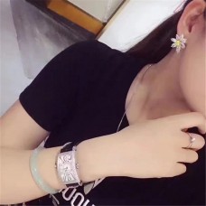 Tiffany bloemvormige oorbellen geel witte kristallen damessieraden