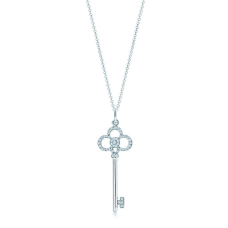 Tiffany Keys kroonsleutel hanger nep met diamanten sterling zilveren ketting ketting sieraden UK verkoop