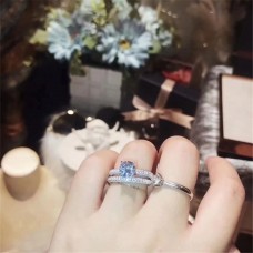 Tiffany smalle dubbele ringen set verharde kristallen verkopen