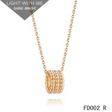 Van Cleef Arpels Roze Goud Perlee Hanger 3 Rijen