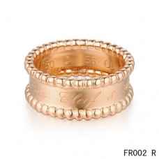 Van Cleef Arpels Perlee handtekeningring in roze goud