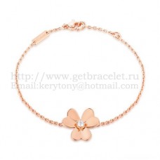 Van Cleef Arpels Flowers Frivole Armband 1 Bloemen Roze Goud Met Diamant