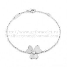 Van Cleef Arpels Flowers Frivole Armband 1 Bloemen Witgoud met Diamant