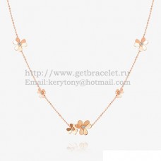 Van Cleef Arpels Frivole ketting roze goud met 9 ronde diamanten