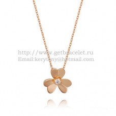 Van Cleef Arpels Frivole ketting roze goud met ronde diamanten