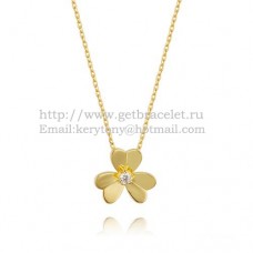 Van Cleef Arpels Frivole Ketting Geel Goud Met Ronde Diamanten