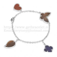 Van Cleef Arpels Lucky Alhambra 4 motieven armband wit goud met steencombinatie 002