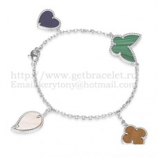 Van Cleef Arpels Lucky Alhambra 4 motieven armband wit goud met steencombinatie 005