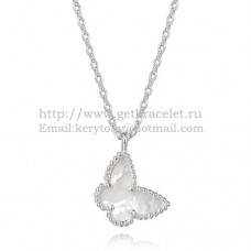 Van Cleef Arpels Lucky Alhambra Vlinderketting Witgoud met witte parelmoer