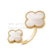 Van Cleef Arpels Magic Alhambra Between the Finger Ring Geel goud en wit goud
