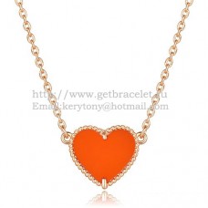 Van Cleef Arpels Zoete Alhambra Harthanger Roze Goud Met Rode Onyx Parelmoer