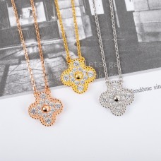 Van Cleef Arpels Sweet Alhambra hanger met diamanten geel goud/rosé goud/wit goud