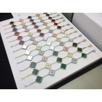 Van Cleef Arpels Alhambra Armband 5 Motieven Parelmoer Diamant