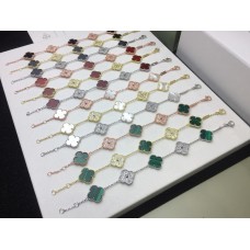 Van Cleef Arpels Alhambra Armband 5 Motieven Parelmoer Diamant