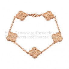 Van Cleef Arpels Alhambra Armband 5 Motieven Roze Goud