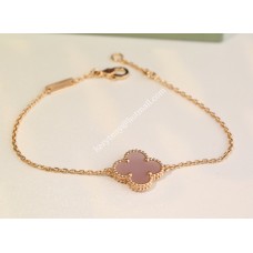 Van Cleef Arpels Alhambra Armband Roségoud met Roze Parelmoer