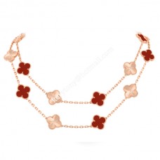 Van Cleef Arpels Alhambra lange ketting 20 motieven roségouden carneool Sale Maleisië