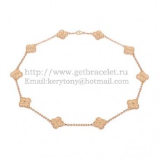 Van Cleef Arpels Alhambra ketting roze goud 10 motieven