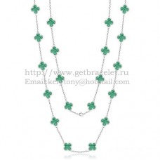 Van Cleef Arpels Alhambra ketting witgoud 20 motieven met malachiet parelmoer