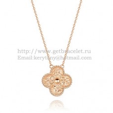 Van Cleef Arpels Alhambra hanger roze goud met ronde diamanten
