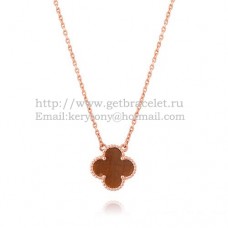 Van Cleef Arpels Alhambra Hanger Roze Goud Met Tijgeroog Parelmoer 15mm