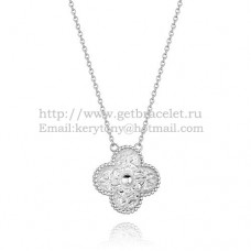 Van Cleef Arpels Alhambra hanger witgoud met ronde diamanten